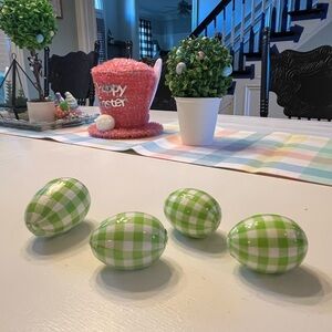 Green Gingham Decorative Eggs